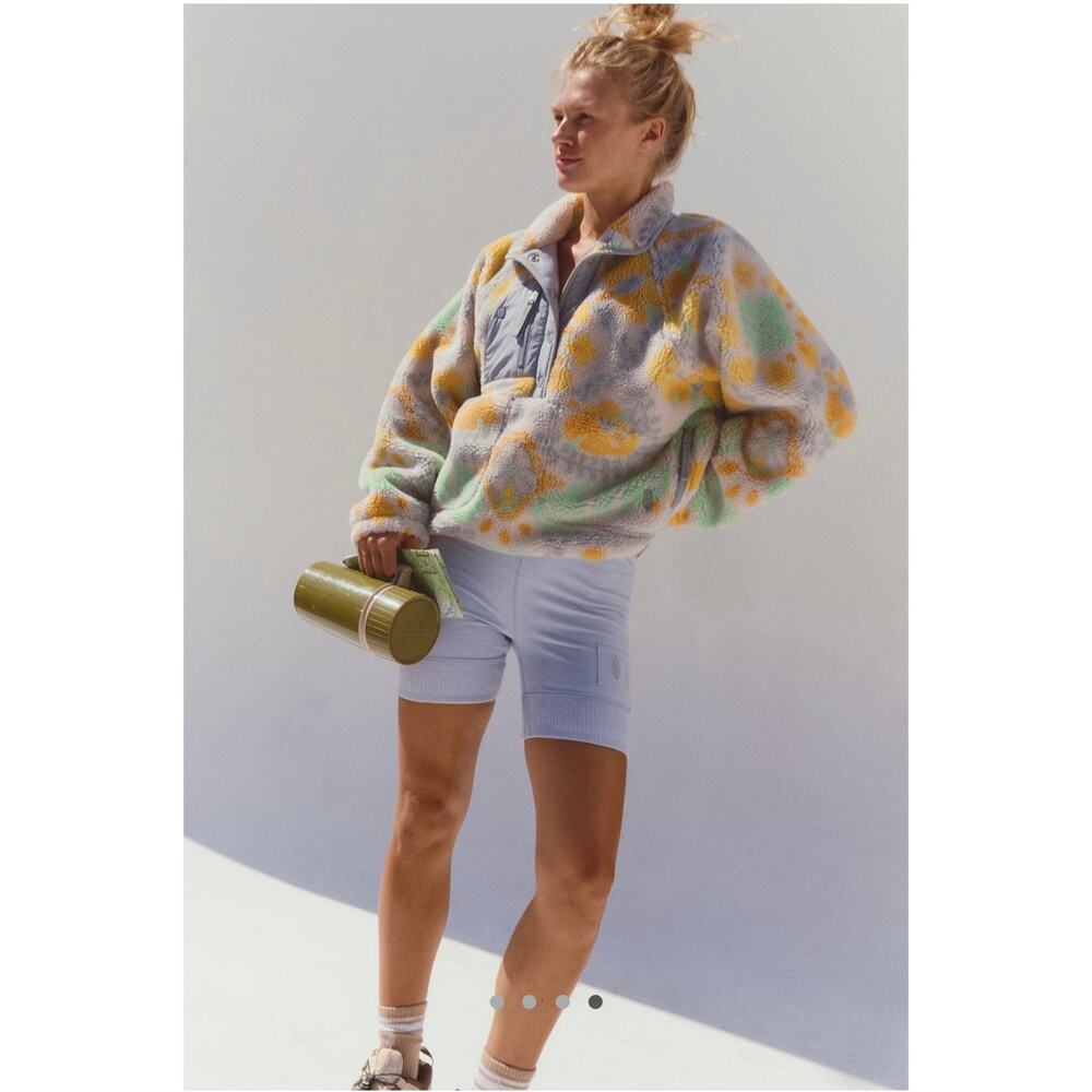 NWT free people hit the slopes printed fleece pullover lily pad combo - Picture 6 of 8